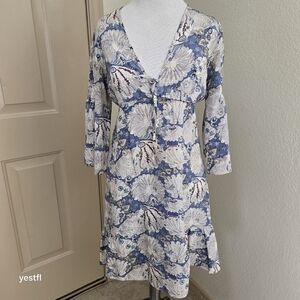 Miki Thumb Italian Silk Printed Seashell Dress S
